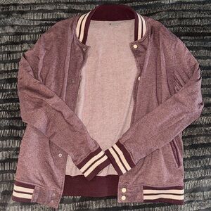 Soft Red Vintage Varsity Jacket